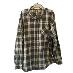 Noble Outfitters Men's Black Flannel Long Sleeve Button Up Shirt Size 3XLT